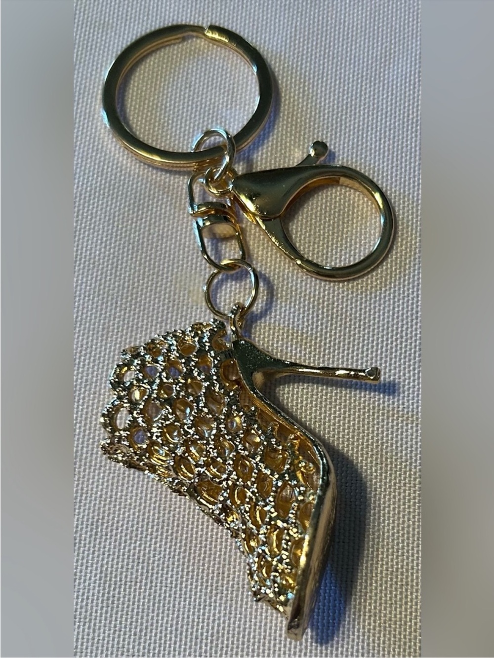 Gold High Heel Shoe Keychain - Women's Accessories